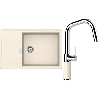 Set Schock S17-9 (dřez Tia D-100LS Magnolia + baterie SC-530.120 Magnolia)