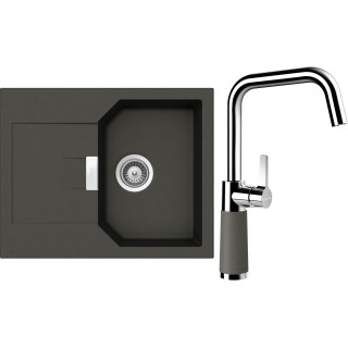Set Schock S18-10 (dřez Manhattan D-100XS Asphalt + baterie SC-530 Asphalt)