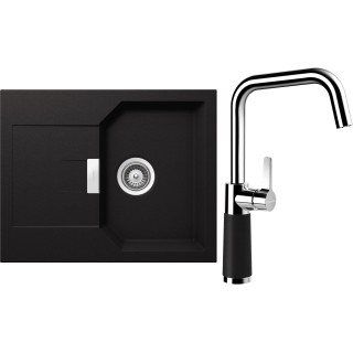 Set Schock S18-10 (dřez Manhattan D-100XS Nero + baterie SC-530 Nero)