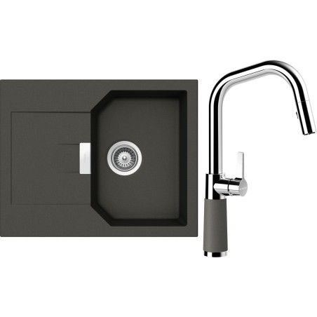 Set Schock S18-11 (dřez Manhattan D-100XS Asphalt + baterie SC-530.120 Asphalt)