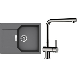 Set Schock S19-5 (dřez Manhattan D-100S Croma + baterie Epos Nerezový vzhled)