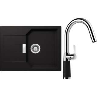 Set Schock S19-9 (dřez Manhattan D-100S Nero + baterie SC-520.120 Nero)