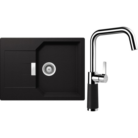 Set Schock S19-10 (dřez Manhattan D-100S Nero + baterie SC-530 Nero)