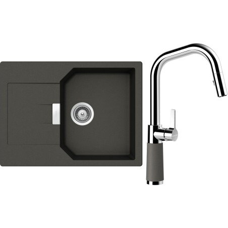 Set Schock S19-11 (dřez Manhattan D-100S Asphalt + baterie SC-530.120 Asphalt)