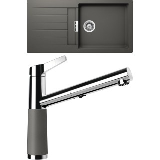 Set Schock S2-5 (dřez Signus D-100L Silverstone + baterie SC-510.120 Silverstone)