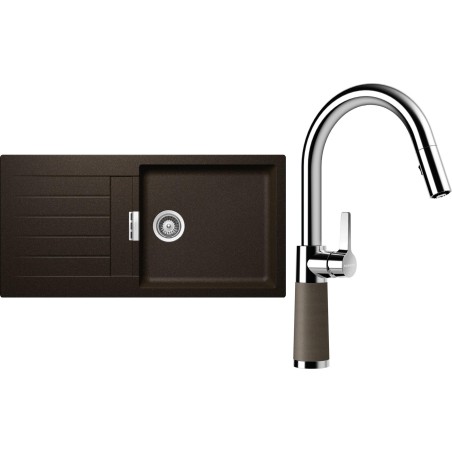 Set Schock S2-7 (dřez Signus D-100L Bronze + baterie SC-520.120 Bronze)