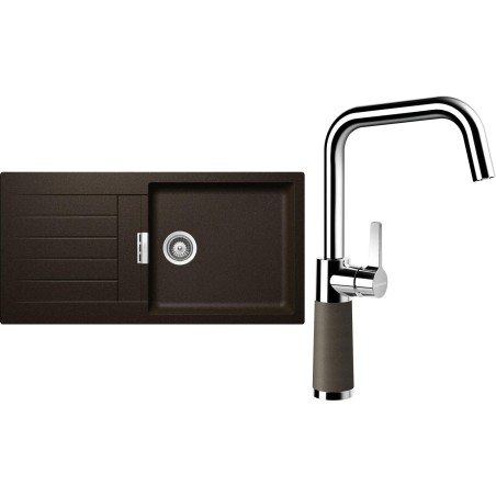 Set Schock S2-8 (dřez Signus D-100L Bronze + baterie SC-530 Bronze)