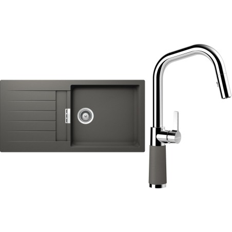 Set Schock S2-9 (dřez Signus D-100L Silverstone + baterie SC-530.120 Silverstone)