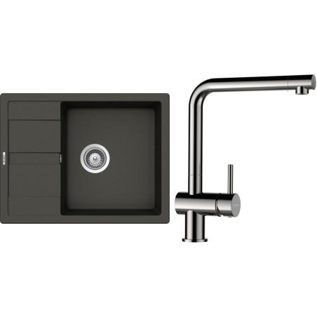 Set Schock S20-5 (dřez Manhattan D-100 Asphalt + baterie Epos Nerezový vzhled)