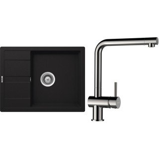 Set Schock S20-5 (dřez Manhattan D-100 Onyx + baterie Epos Nerezový vzhled)