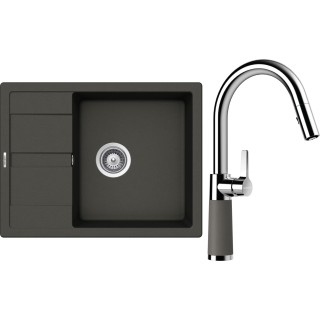 Set Schock S20-9 (dřez Manhattan D-100 Asphalt + baterie SC-520.120 Asphalt)