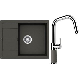 Set Schock S20-11 (dřez Manhattan D-100 Asphalt + baterie SC-530.120 Asphalt)