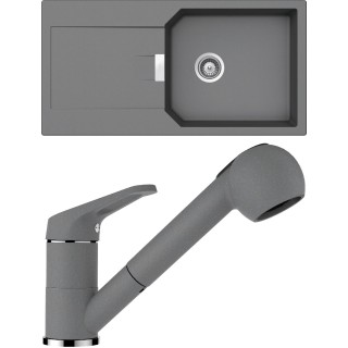 Set Schock S21-2 (dřez Manhattan D-100L Croma + baterie Cosmo.120 Croma)