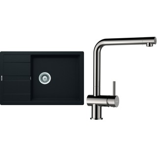 Set Schock S22-5 (dřez Manhattan D-100LS Onyx + baterie Epos Nerezový vzhled)