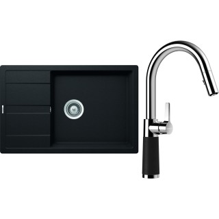 Set Schock S22-9 (dřez Manhattan D-100LS Nero + baterie SC-520.120 Nero)