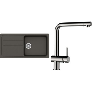 Set Schock S26-5 (dřez Formhaus D-100L Asphalt + baterie Epos Nerezový vzhled)