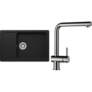 Set Schock S27-5 (dřez Formhaus D-100LS Onyx + baterie Epos Nerezový vzhled)