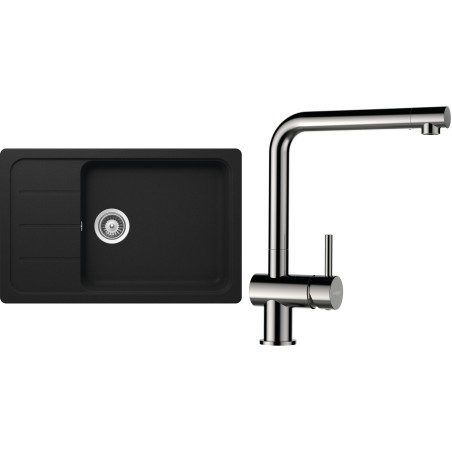 Set Schock S27-5 (dřez Formhaus D-100LS Onyx + baterie Epos Nerezový vzhled)