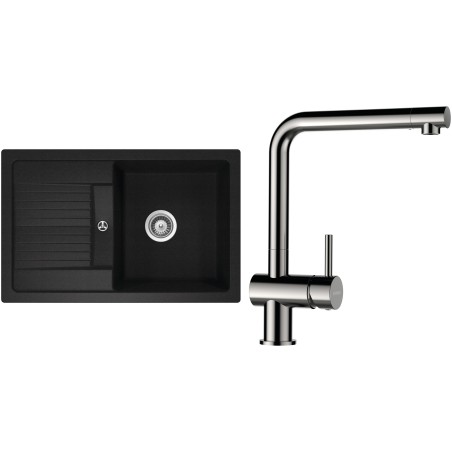 Set Schock S30-5 (dřez Lima D-100S Onyx + baterie Epos Nerezový vzhled)