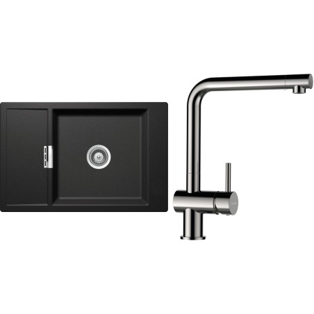 Set Schock S4-3 (dřez Mono D-100XS Stone + baterie Epos Nerezový vzhled)