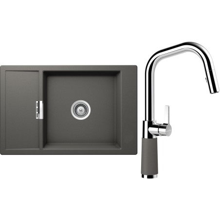 Set Schock S4-9 (dřez Mono D-100XS Silverstone + baterie SC-530.120 Silverstone)