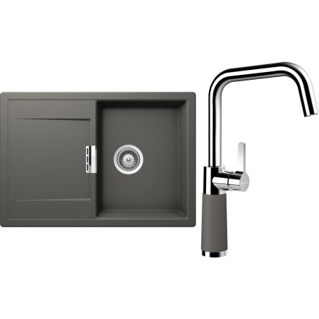 Set Schock S5-8 (dřez Mono D-100S Silverstone + baterie SC-530 Silverstone)