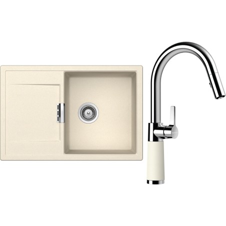 Set Schock S6-7 (dřez Mono D-100 Magnolia + baterie SC-520.120 Magnolia)