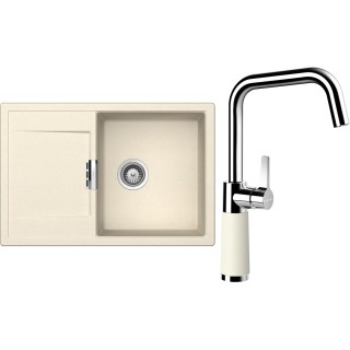 Set Schock S6-8 (dřez Mono D-100 Magnolia + baterie SC-530 Magnolia)