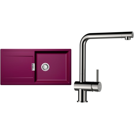 Set Schock S8-3 (dřez Mono D-100L Berry + baterie Epos Nerezový vzhled)