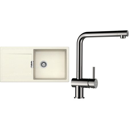 Set Schock S8-3 (dřez Mono D-100L Magnolia + baterie Epos Nerezový vzhled)