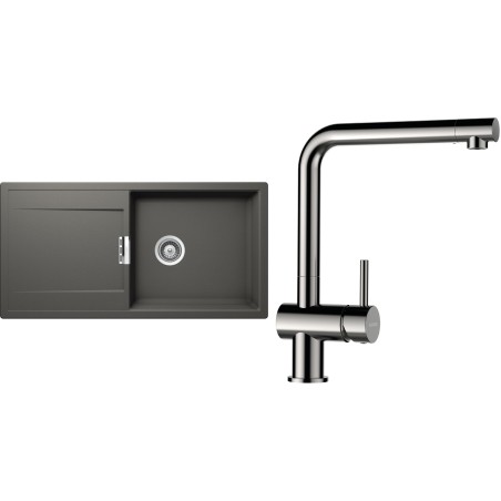 Set Schock S8-3 (dřez Mono D-100L Silverstone + baterie Epos Nerezový vzhled)