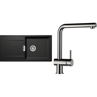 Set Schock S8-3 (dřez Mono D-100L Stone + baterie Epos Nerezový vzhled)