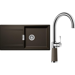 Set Schock S8-6 (dřez Mono D-100L Bronze + baterie SC-520 Bronze)