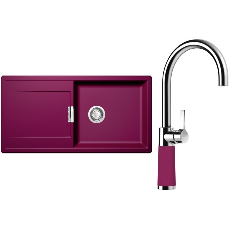 Set Schock S8-6 (dřez Mono D-100L Berry + baterie SC-520 Berry)