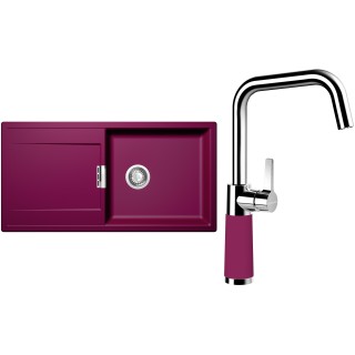 Set Schock S8-8 (dřez Mono D-100L Berry + baterie SC-530 Berry)