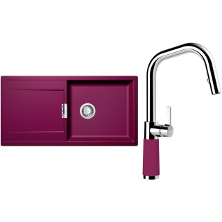 Set Schock S8-9 (dřez Mono D-100L Berry + baterie SC-530.120 Berry)
