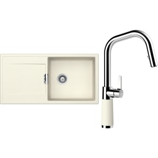 Set Schock S8-9 (dřez Mono D-100L Magnolia + baterie SC-530.120 Magnolia)