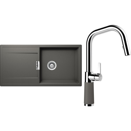 Set Schock S8-9 (dřez Mono D-100L Silverstone + baterie SC-530.120 Silverstone)