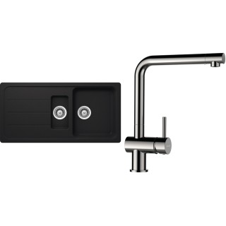 Set Schock S29-5 (dřez Formhaus D-150L Onyx + baterie Epos Nerezový vzhled)