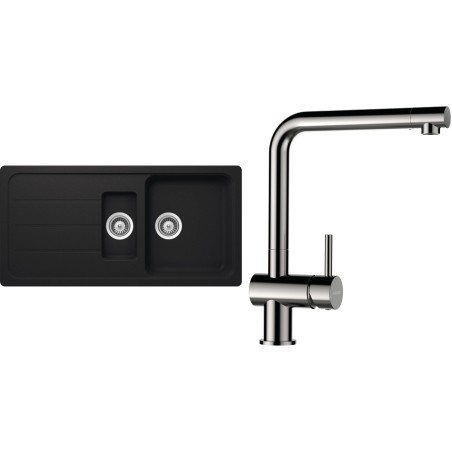 Set Schock S29-5 (dřez Formhaus D-150L Onyx + baterie Epos Nerezový vzhled)