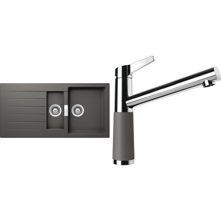 Set Schock S3-4 (dřez Signus D-150 Silverstone + baterie SC-510 Silverstone)