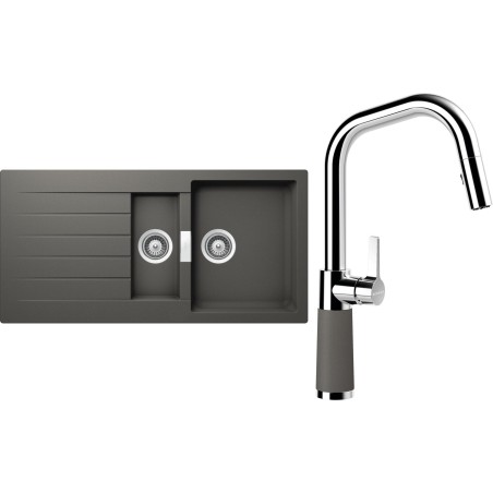 Set Schock S3-9 (dřez Signus D-150 Silverstone + baterie SC-530.120 Silverstone)