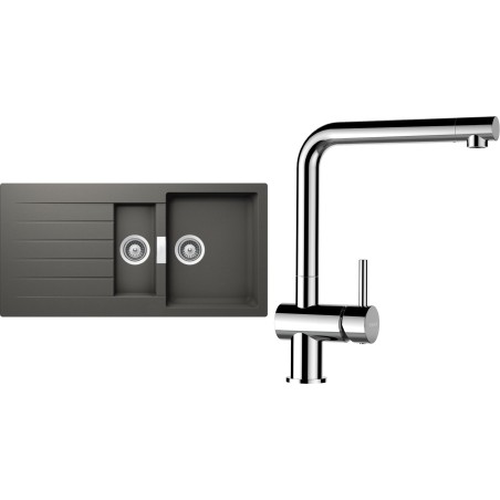 Set Schock S3-12 (dřez Signus D-150 Silverstone + baterie Epos Chrom)