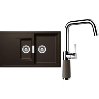 Set Schock S7-8 (dřez Mono D-150 Bronze + baterie SC-530 Bronze)