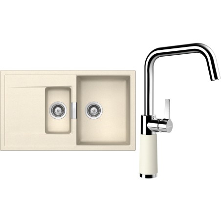 Set Schock S7-8 (dřez Mono D-150 Magnolia + baterie SC-530 Magnolia)