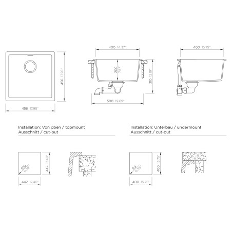 Kuchyňský dřez Schock Kaia N-100 Berry, horní montáž