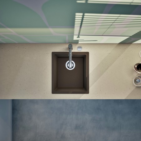 Kuchyňský dřez Schock Kaia N-100S Bronze, montáž do roviny