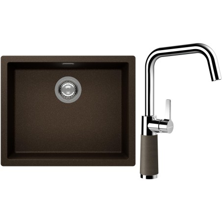 Set Schock S14-8 (dřez Kaia N-100L Bronze + baterie SC-530 Bronze)