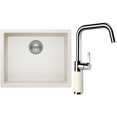 Set Schock S14-8 (dřez Kaia N-100L Magnolia + baterie SC-530 Magnolia)