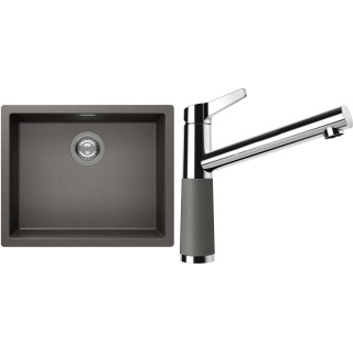 Set Schock S14-4 (dřez Kaia N-100L Silverstone + baterie SC-510 Silverstone)